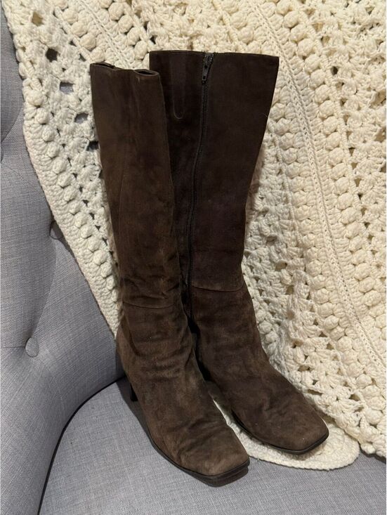 Lord & Taylor Shoes - Lord & Taylor Vintage Genuine Leather Suede Tall Boots Size 8.5